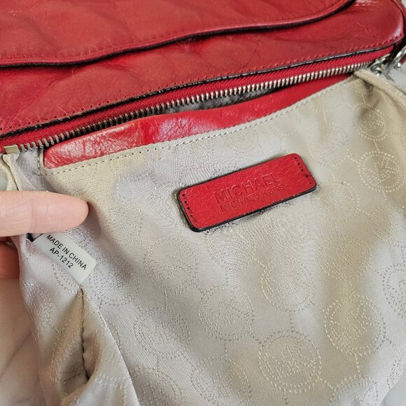 Michael Kors Women's Red Leather Crossbody Bag - Picture 13 of 14